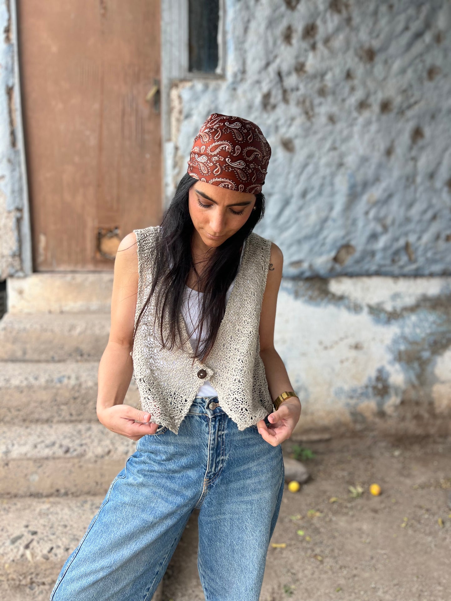 Chaleco Vest Crisantemo- LINO