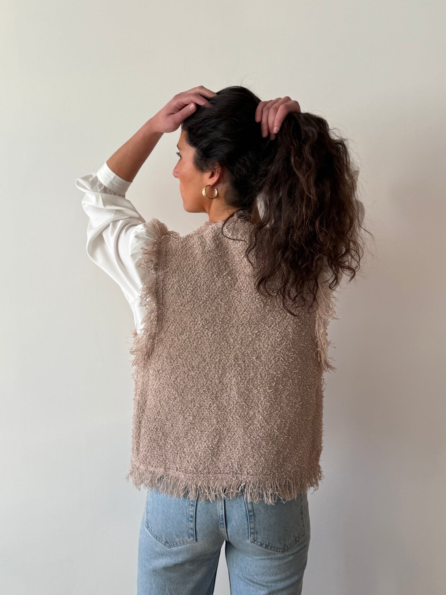 Chaqueta sin mangas Ori Beige