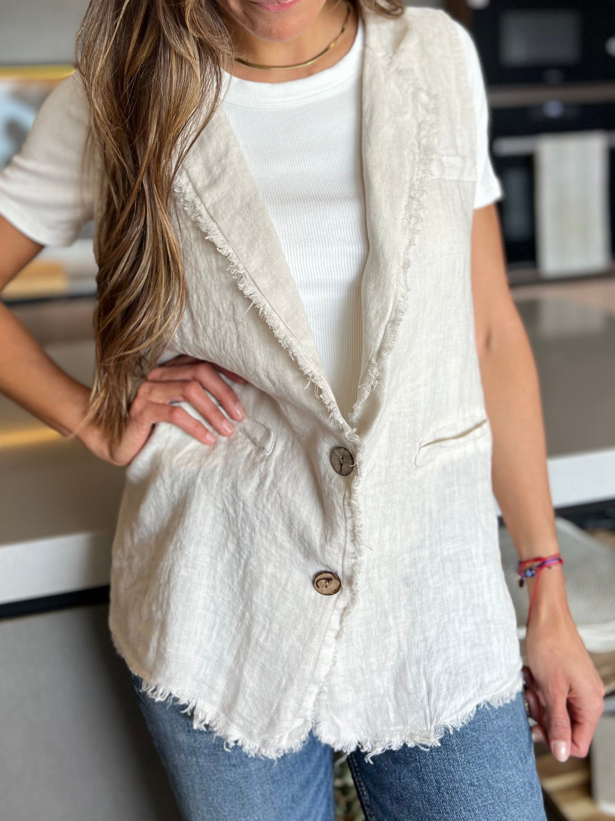 Vest largo TAORMINA -  100% LINO