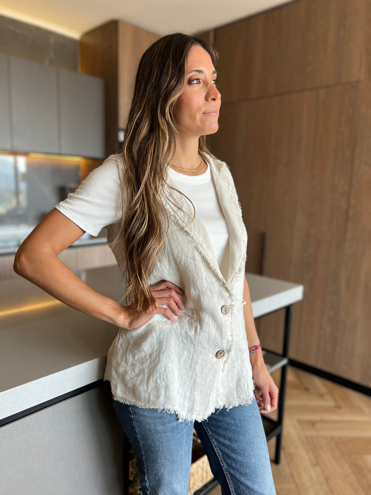 Vest largo TAORMINA -  100% LINO