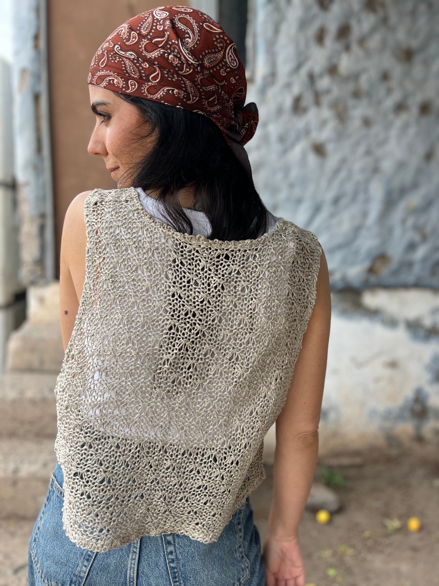 Chaleco Vest Crisantemo- LINO