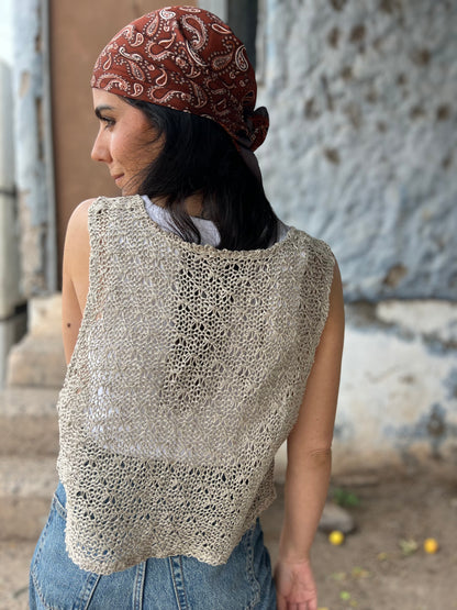 Chaleco Vest Crisantemo- LINO