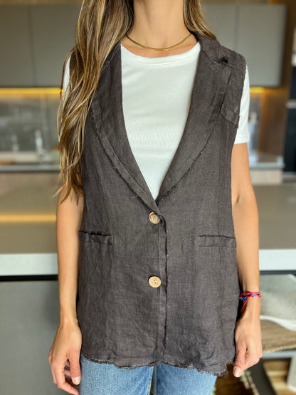 Vest largo TAORMINA -  100% LINO