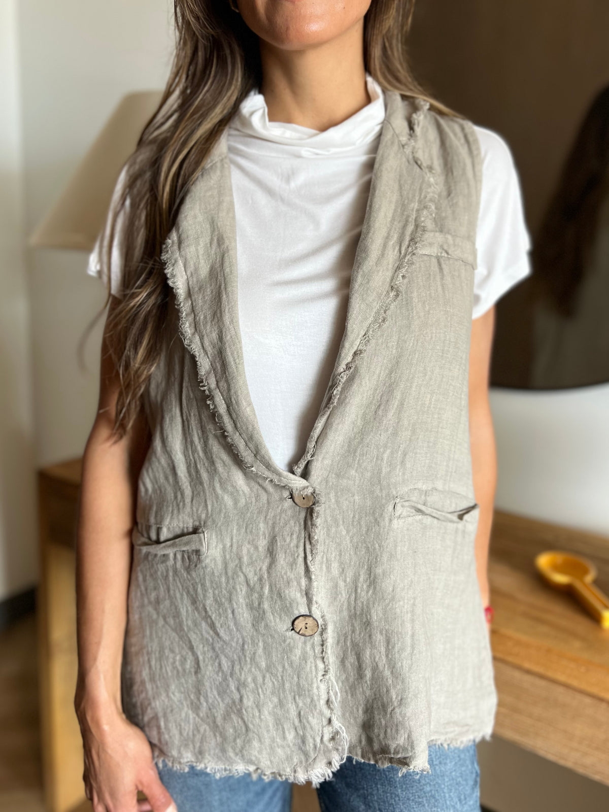 Vest largo TAORMINA -  100% LINO