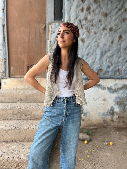 Chaleco Vest Crisantemo- LINO