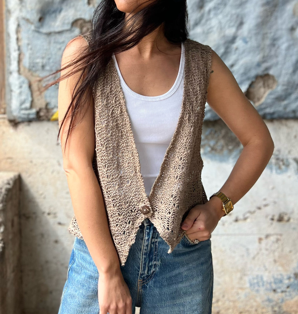 Chaleco Vest Crisantemo - LINO