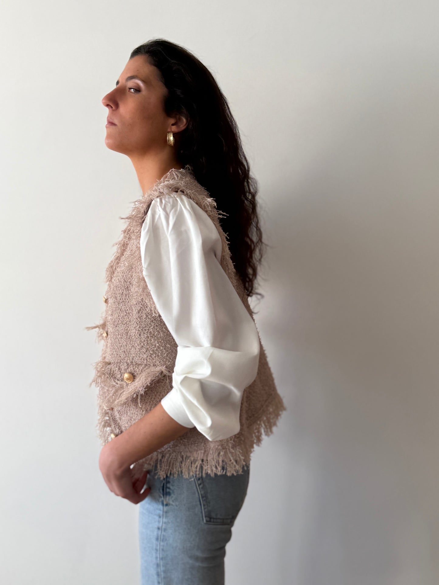 Chaqueta sin mangas Ori Beige