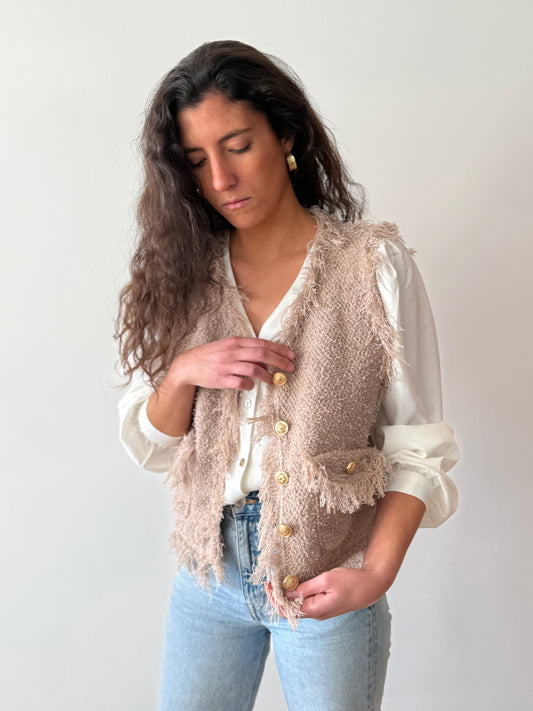 Chaqueta sin mangas Ori Beige