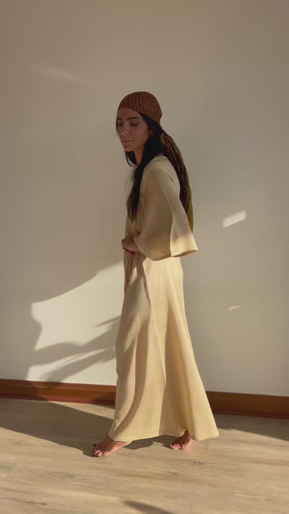 Vestido Agapanto- Hilo con Seda